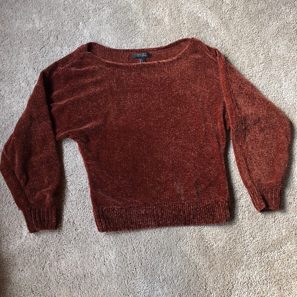 A soft, off the shoulder sweater.